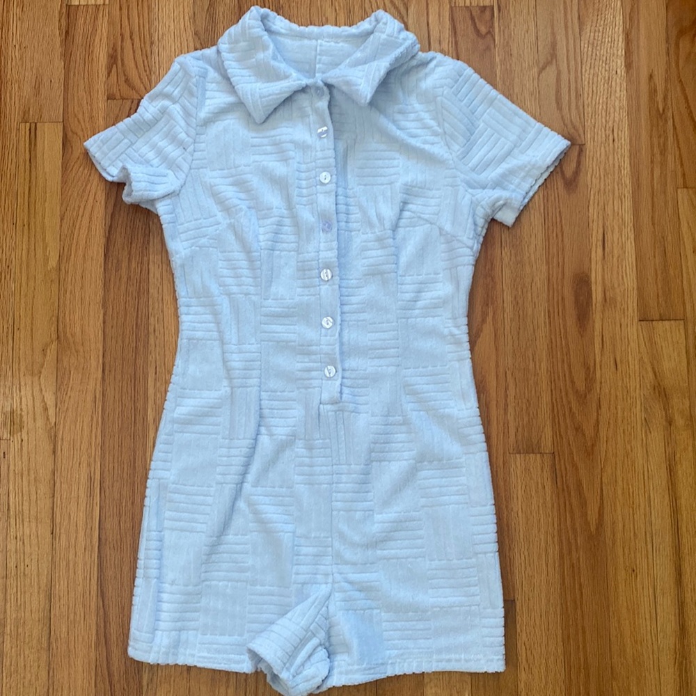 White Collared Romper